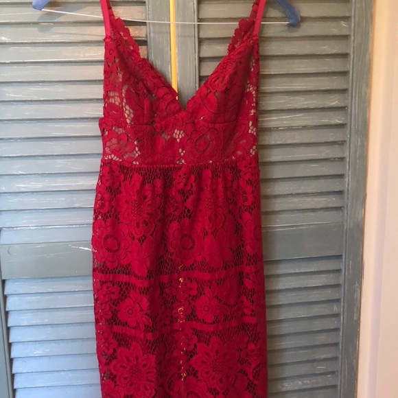Stunning red lace Free People dress - Picture 1 of 7